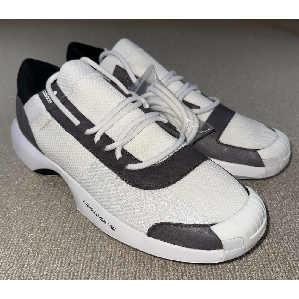 Adidas Crazy 1 A/D Mens Size 11.5 White Gray Black Basketball Shoes Sneakers NEW